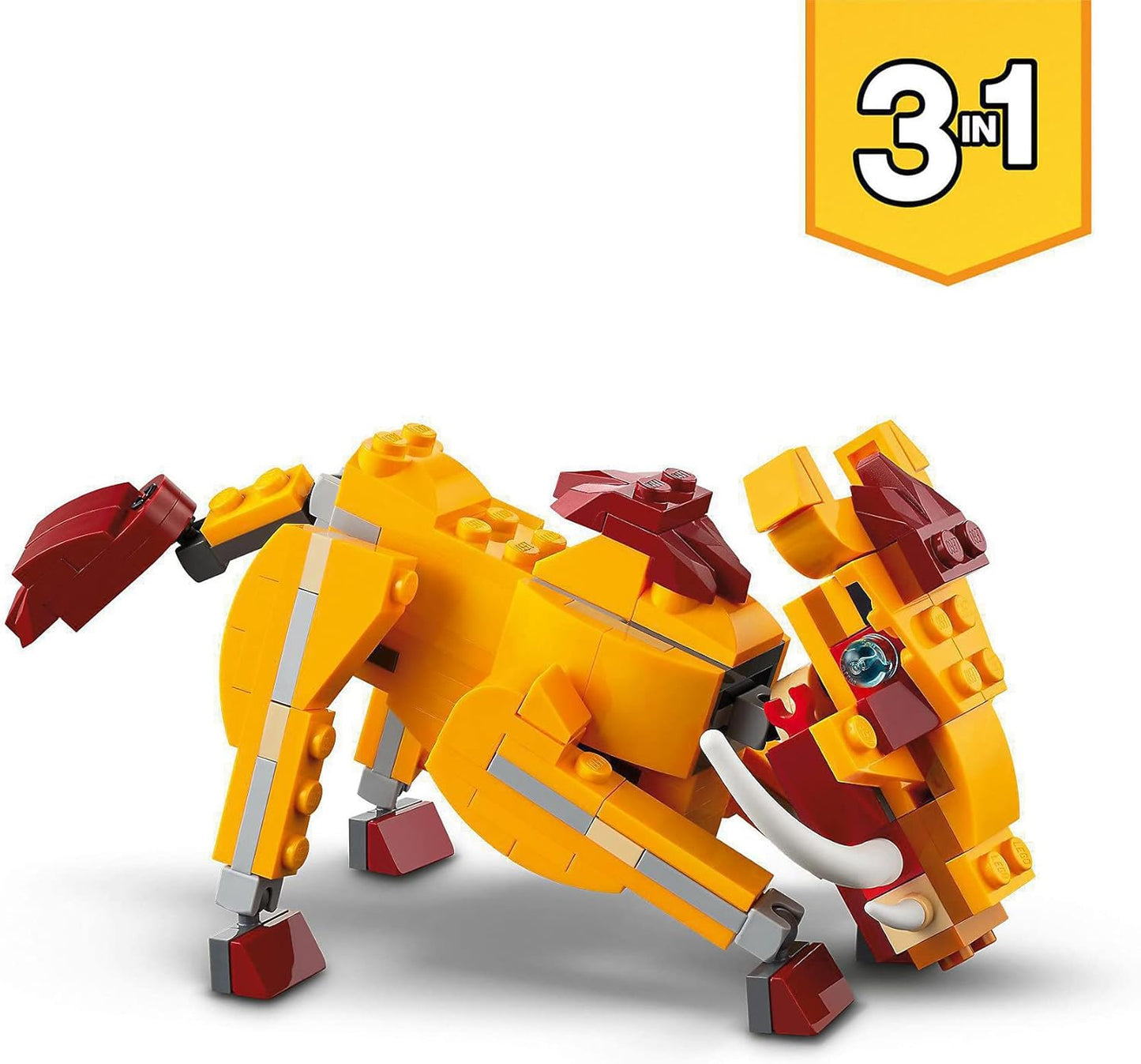 LEGO 31112 Creator 3 in 1 Wild Lion, Ostrich, Warthog, Animal Figurines Toy for Children from 7 Years