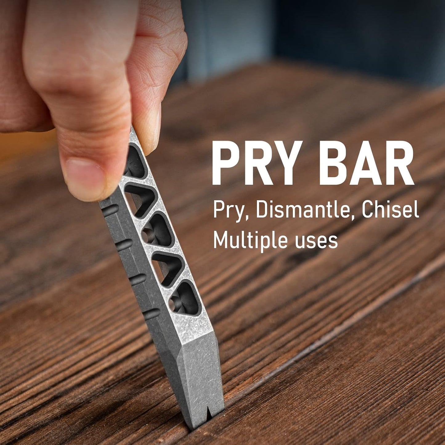 TISUR Titanium EDC Pry Bar, Keychain Pry Bar Multitool With Bottle Opener, Pocket Small Crowbar for Men Outdoor