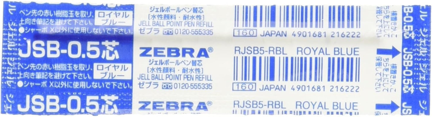 ZEBRA Sharbo X Refill 0.5 Ball Point Pen, Royal Blue Ink (RJSB5-RBL)