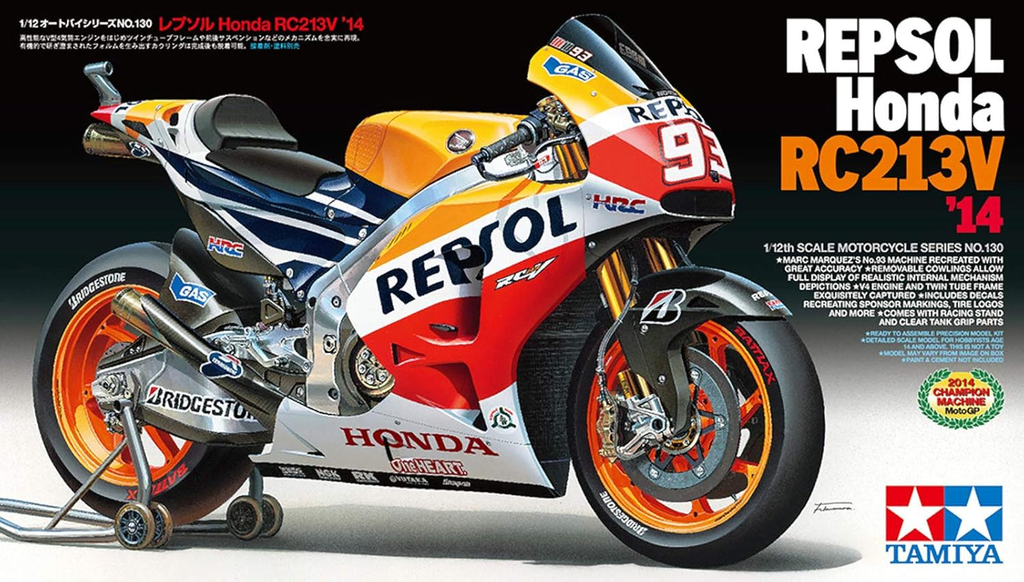 Tamiya 14130 1/12 Repsol Honda RC213V '14 Motorcycle Plastic Model Kit