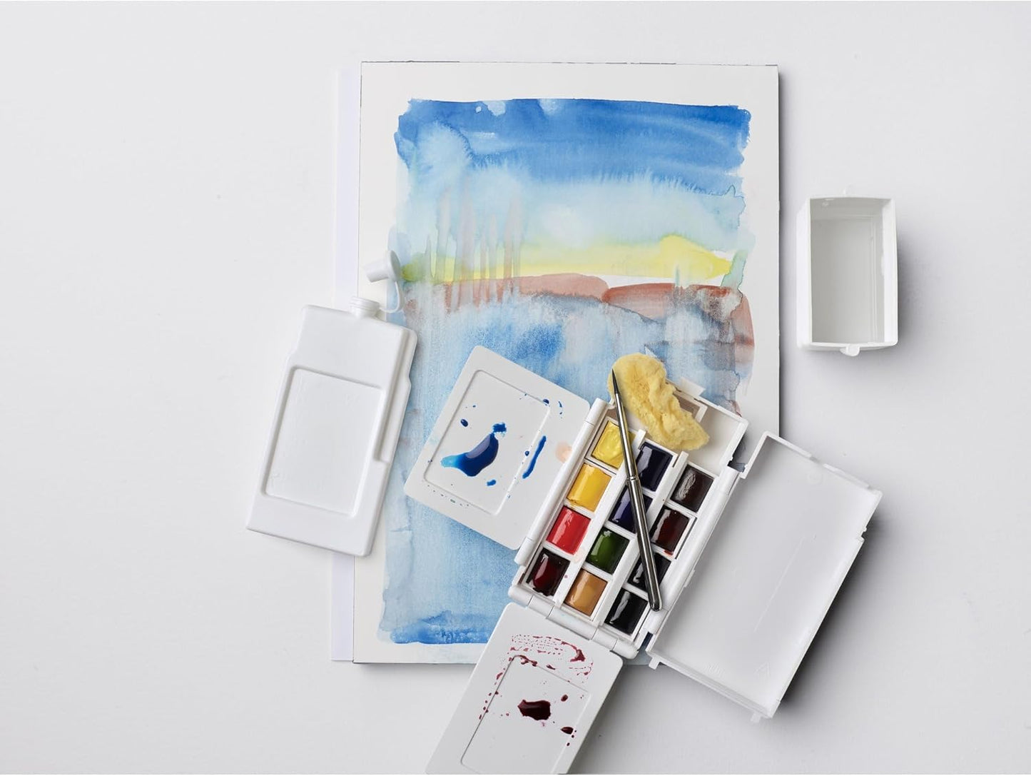 Winsor & Newton Professional Watercolor Paint Set, Compact Set, 12 Half Pan and Accessories