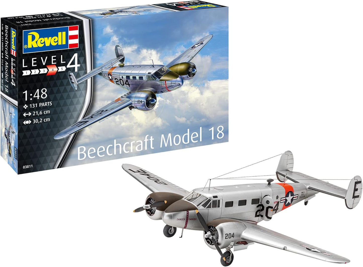 Revell 03811 Beechcraft Model 18 1:48 Scale Unbuilt/Unpainted Plastic Model Kit