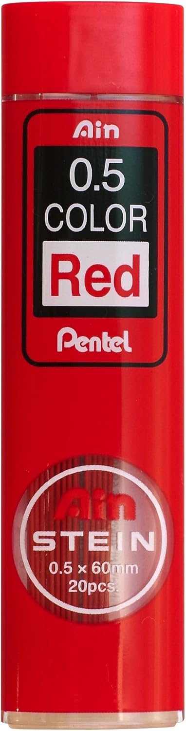 Pentel Mechanical Pencil Lead, Ain Stein, 0.5mm, Red (C275-RD)