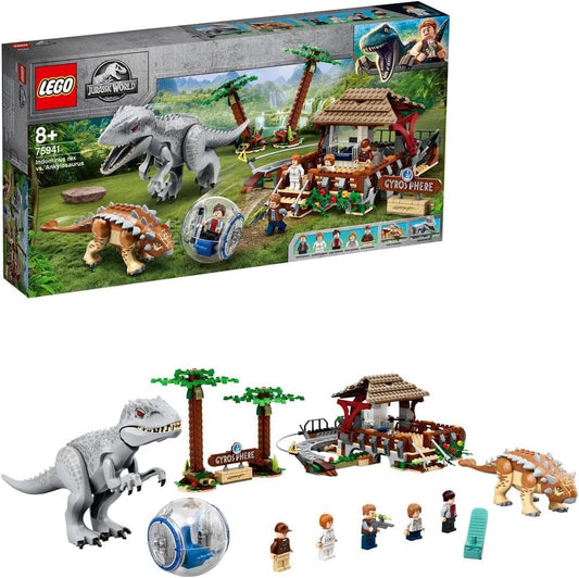 LEGO 75941 Jurassic World Indominus Rex vs. Ankylosaurus Dinosaurs Set with Gyrosphere