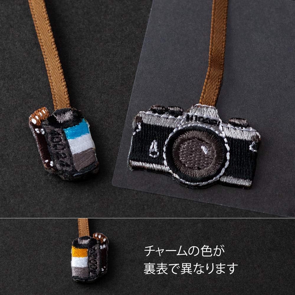 Midori Seal 82468006 Bookmark Sticker Embroidered Camera Pattern