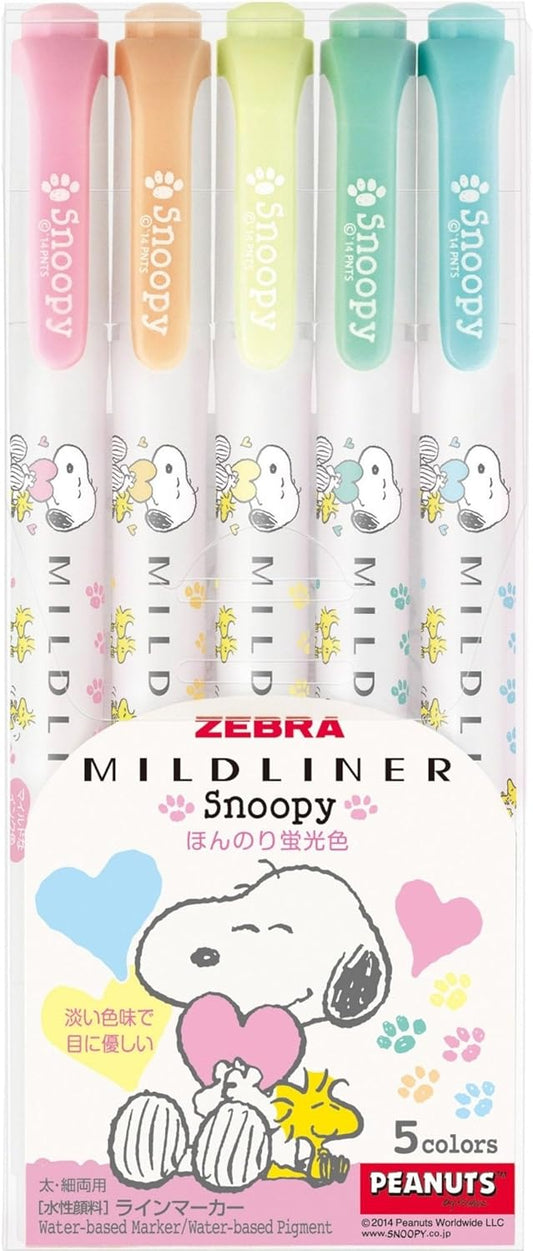 ZEBRA line marker mild liner ~ Snoopy WKT19-SN-5C 5 color set