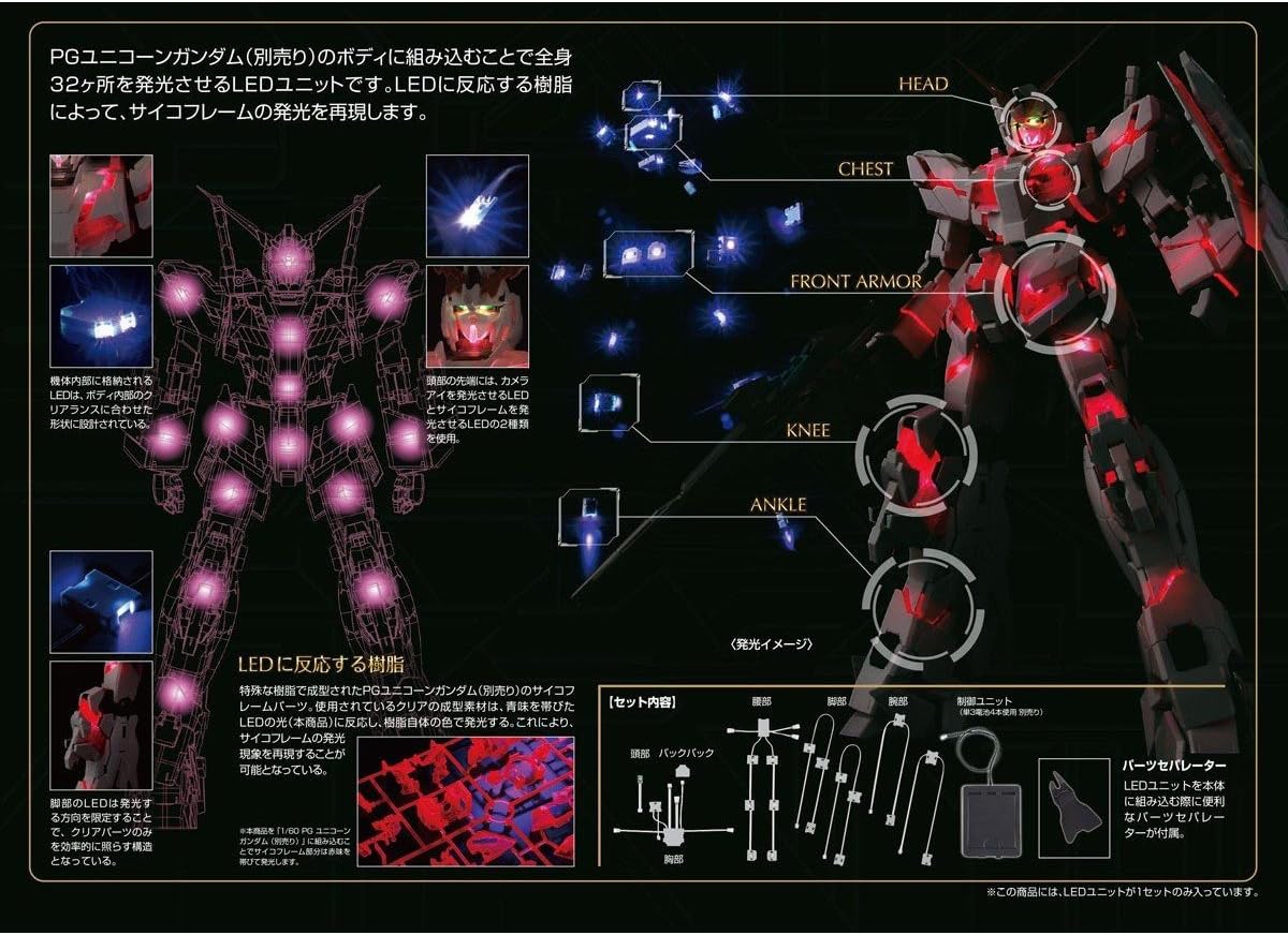 Bandai - Kit Led Gundam - Pour RX-0 Unicorn PG 1/60-4573102639455