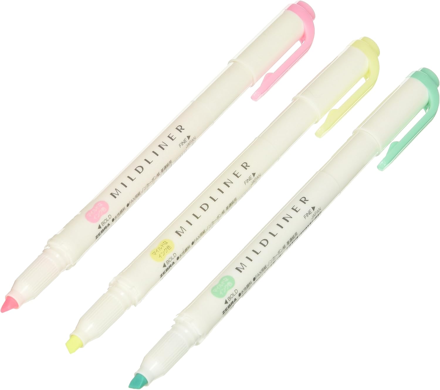Zebra Mildliner Highlighter 3-Color Set (WKT7-3C) – Japan Import