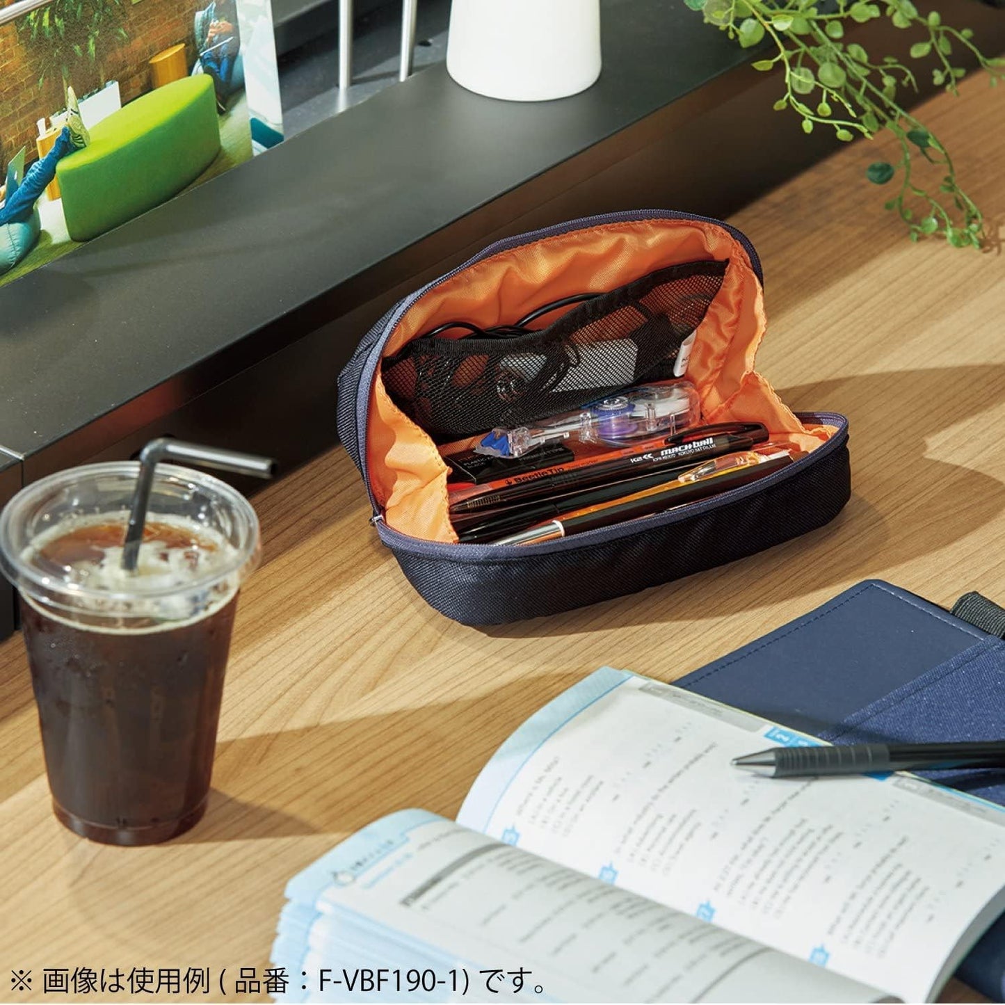 Kokuyo Shellbro Pen Case, Shell-shaped structure, Big Capacity Pencil Case, Large Pencil Pouch, Stationery Pen Bag, Gray x Pink, Japan Import (F-VBF190-3)