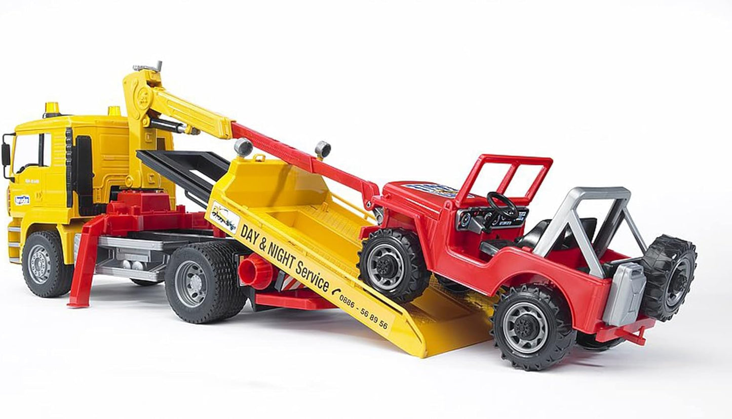 Bruder 02750 Man TGA Tow Truck with Cross Country Vehicle