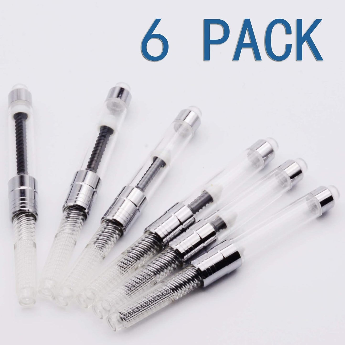 LACHIEVA LUX - International Size Fountain Pen Ink Converter- 6 Pack (Clear)