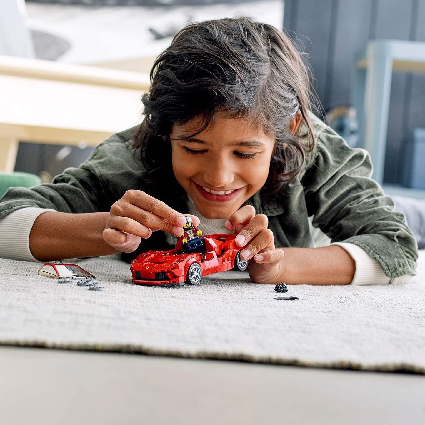 Lego 76895 Speed Champions Ferrari F8 Tributo Racer Toy, with Racing Driver Minifigure, Race Cars Building Sets, 7 years and up.