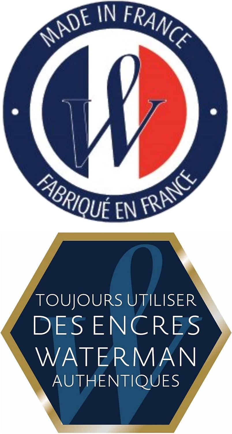 Waterman Fountain Pen Ink Cartridges, Long, Mysterious Blue, 8 Count