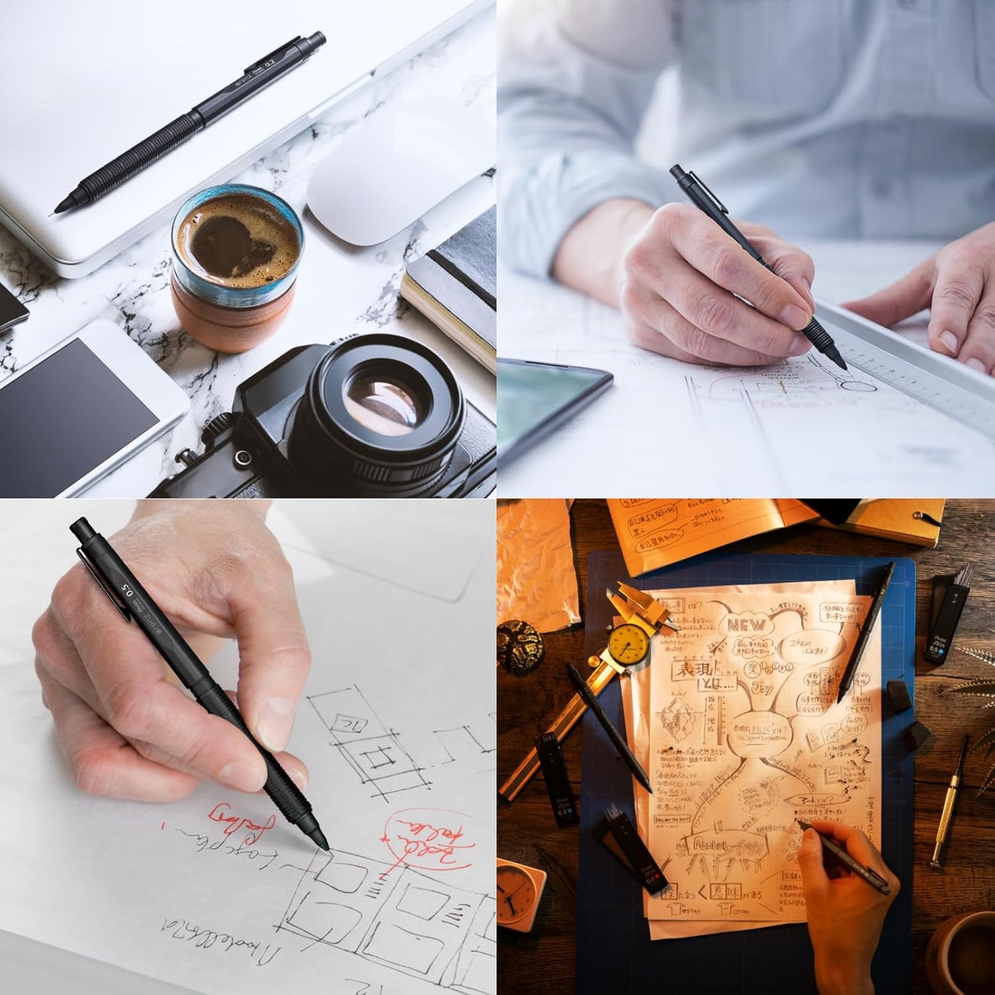 Pentel Orennero Mechanical Pencil, 0.3mm, PP3003-A, Black