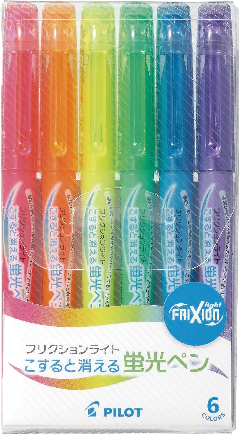 PILOT SFL-60SL-6C Highlighter Frixion Light, 6 Color Set