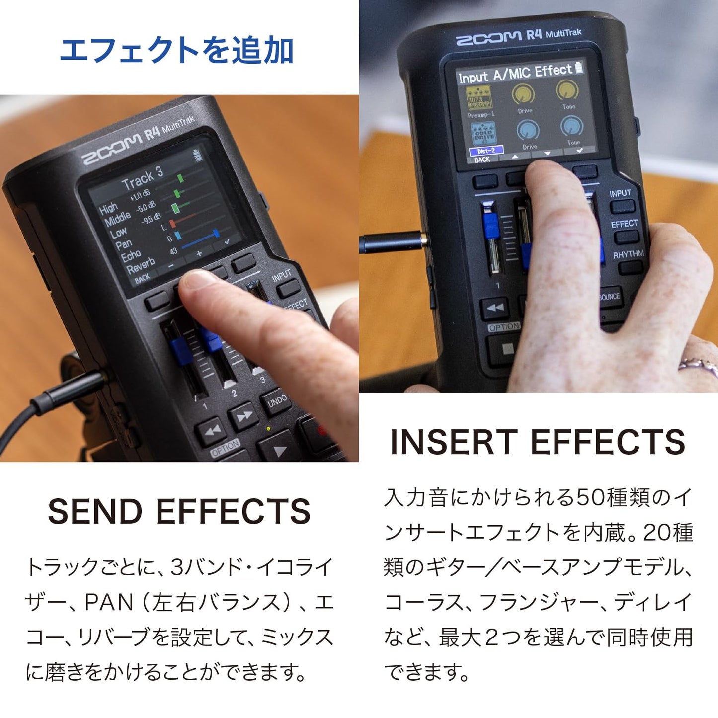 ZOOM Zoom R4 Portable Multitrack Recorder Black Support 32bit Float Audio 4 Tracks