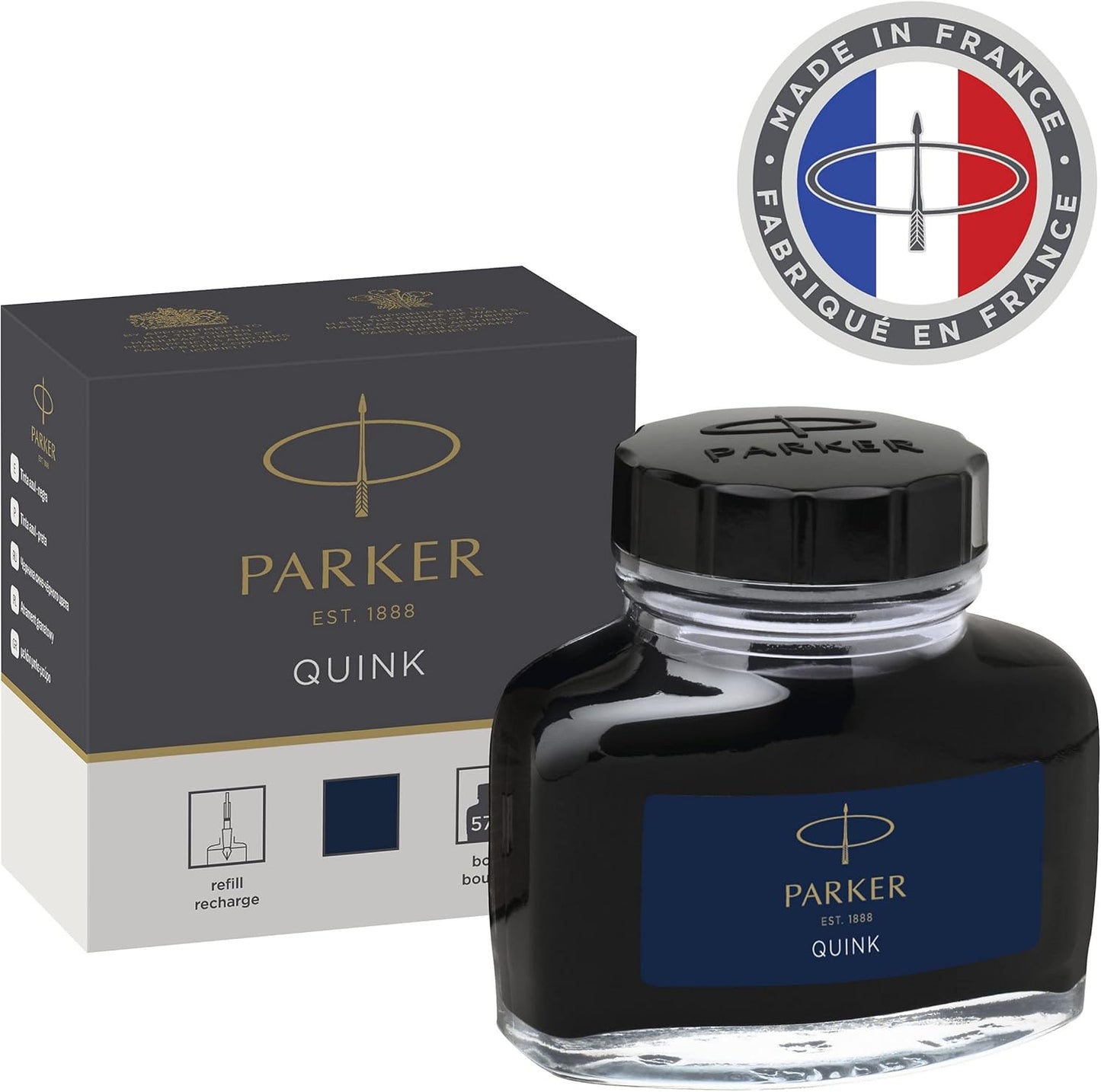 PARKER QUINK Ink Bottle, Blue-Black, 57 ml
