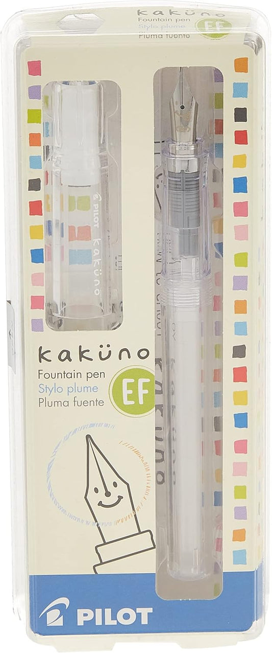 PILOT Kakuno Fountain Pen, Clear Barrel, Extra Fine Nib (10816)