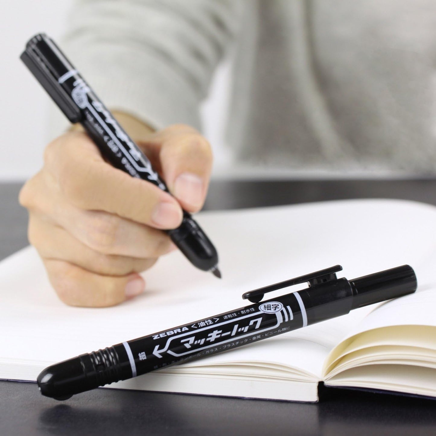 Zebra P-YYSS6-BK5 Permanent Pen, Mckee Knock, Fine Point, Black, 5 Pens