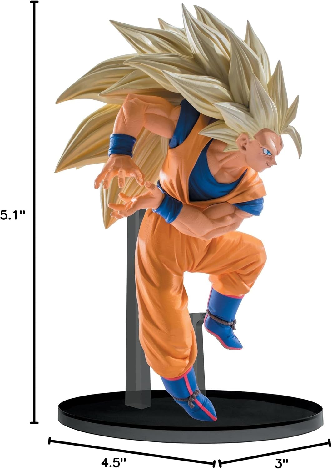 Banpresto Dragon Ball Super Saiyan 3 Goku Sculptures Big Budoukai 6 Volume 6 Figure, 5.1"