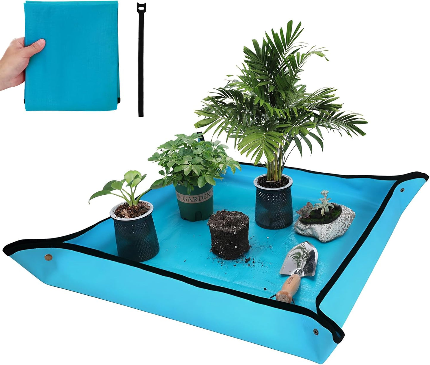 WORKPRO Repotting Mat for Indoor Plant Transplanting and Mess Control, 39.5" X 31.5" Thickened Waterproof Potting Mat, Square Planting Tray, Gardening Gifts for Plant Lovers