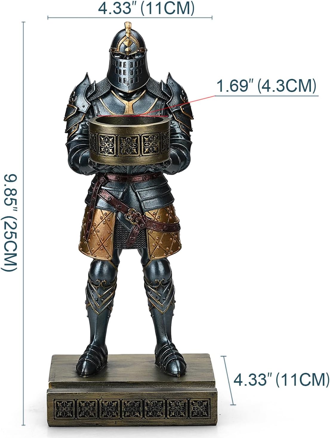 HDMbigmi King's Guard Standup Knight Candlestick Holders Resin TeaLight Holder Warrior Mobile Phone Stand Pen Holder Candle Holder for Restaurant, Altar, Home Table(Blue)