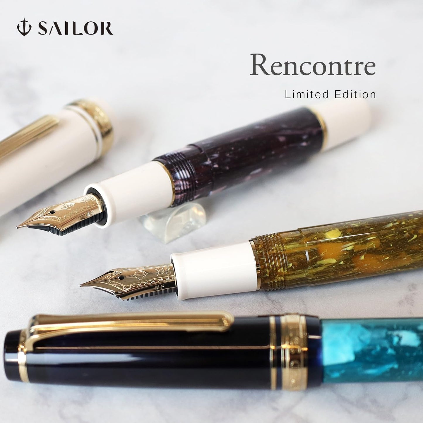 Sailor Professional Gear Rencontre Fountain Pen, Leysin MF (11-2231-332) close up nib