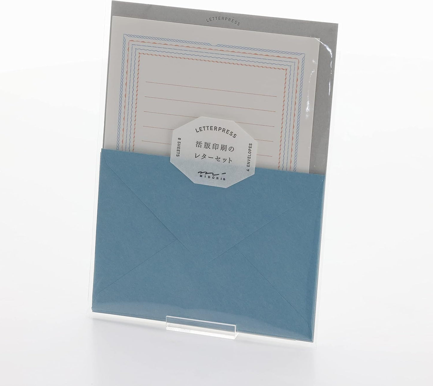 Midori 86463006 Letter Set, Typography, Frame Pattern, Blue