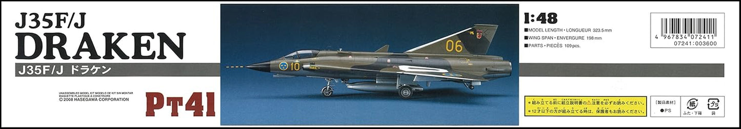 Hasegawa 1:48 Scale J35F/J Draken Model Kit