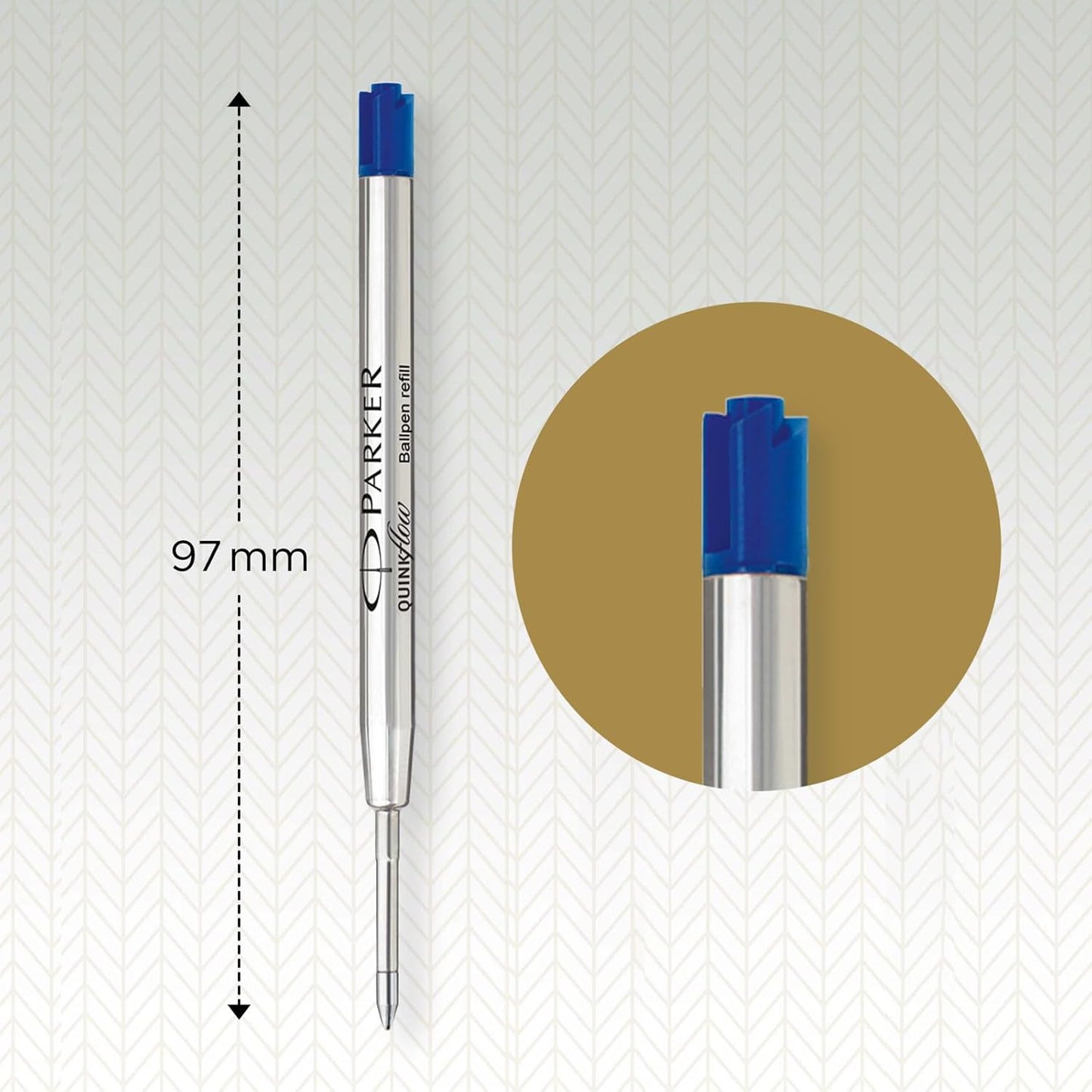 PARKER QUINKflow Ballpoint Pen Ink Refill, Broad Tip, Blue