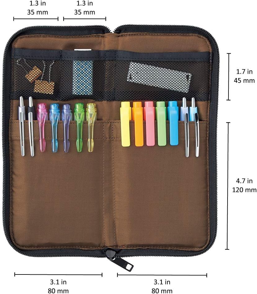 LIHITLAB Slim Pen/Pencil Pouch, 0.7 × 3.9 × 8.5 Inches, Black (A7652-24)