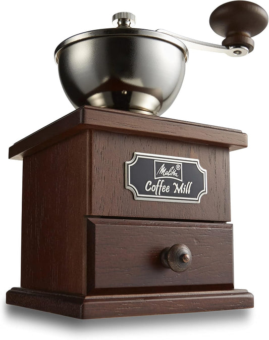 Melitta Coffee Mill, Hand Grinding Grinder, Manual, Wooden, Classic Style, Brown, MJ-0503