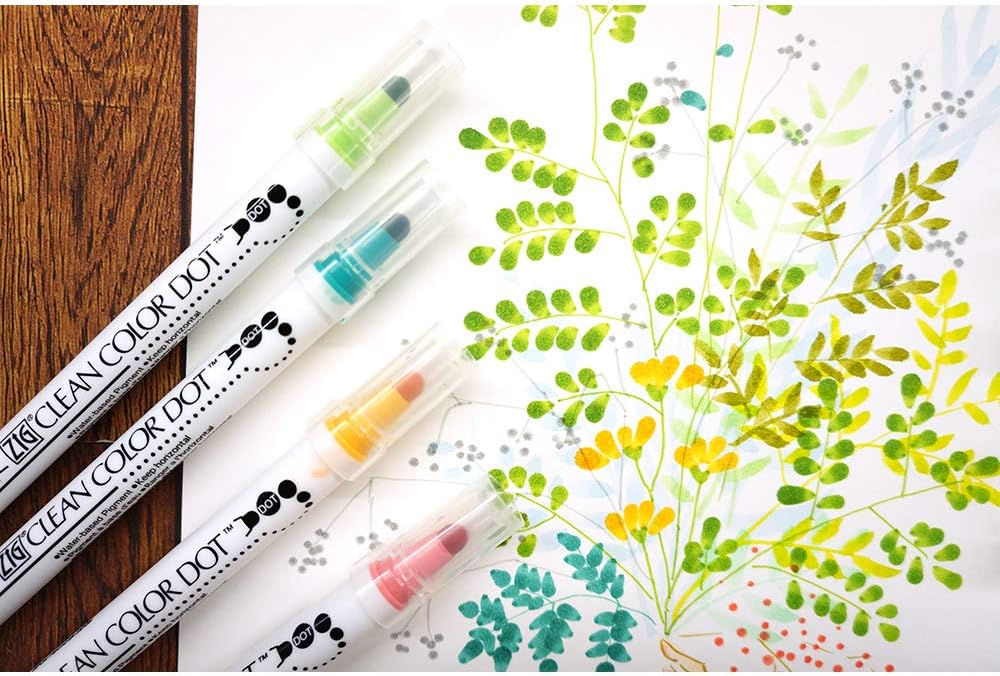 Kuretake Zig 4 Clean Colour Dot Pen Set, zzzz-s, Multi