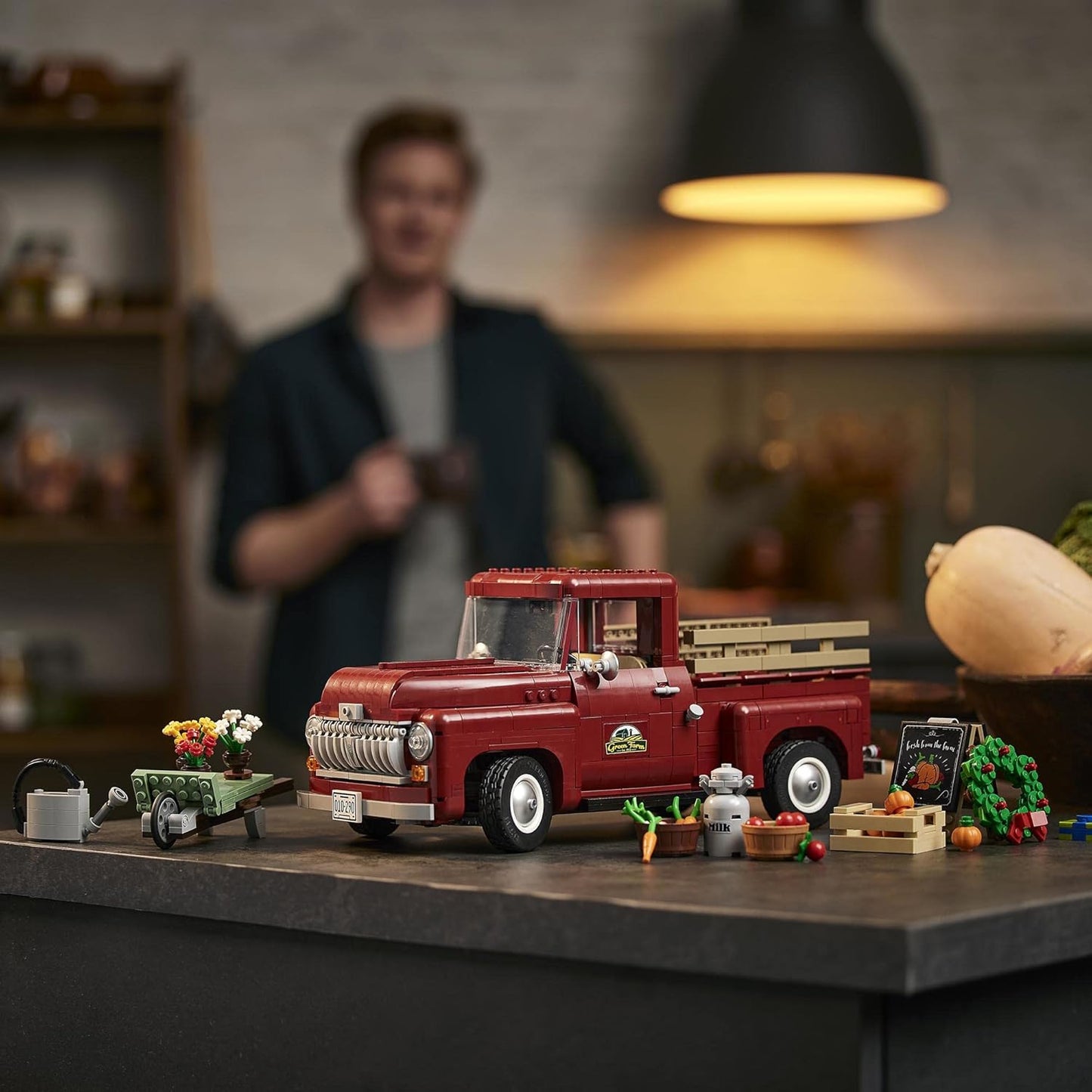 LEGO Icons Pickup Truck 10290 Building Kit for Adults; Build and Display an Authentic Vintage 1950