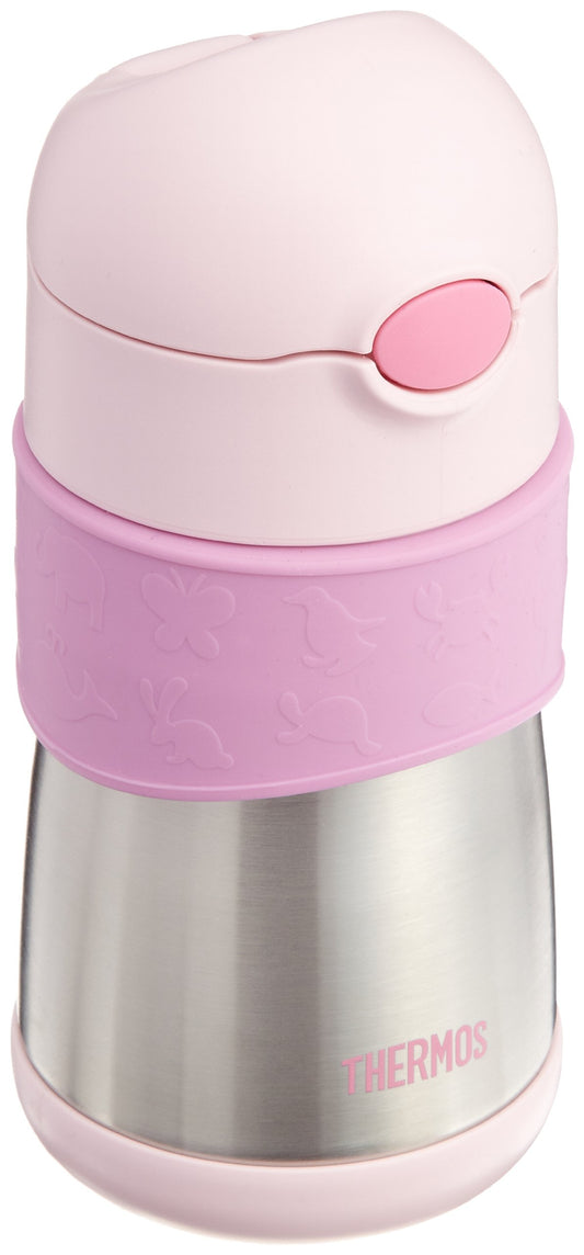 Thermos Vacuum Insulated Baby Straw Mug FFH-290ST Pink (P) 290ml 9 Months and Up Non-Spill Baby Mug with Vacuum Flask Construction Insulates Cold