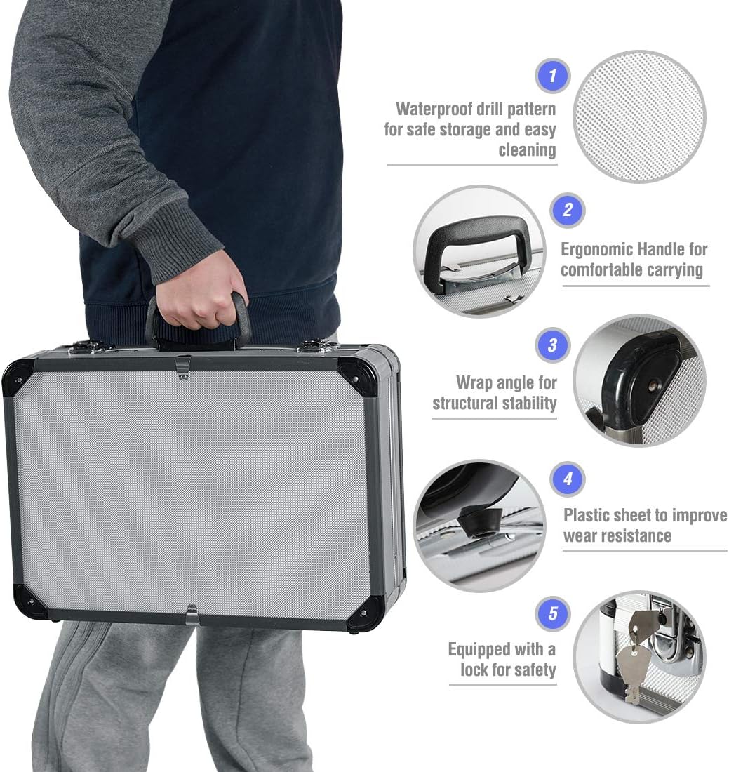 WORKPRO W009019A 119-Piece Tool Kit in Aluminum Case, Home Reparing Set