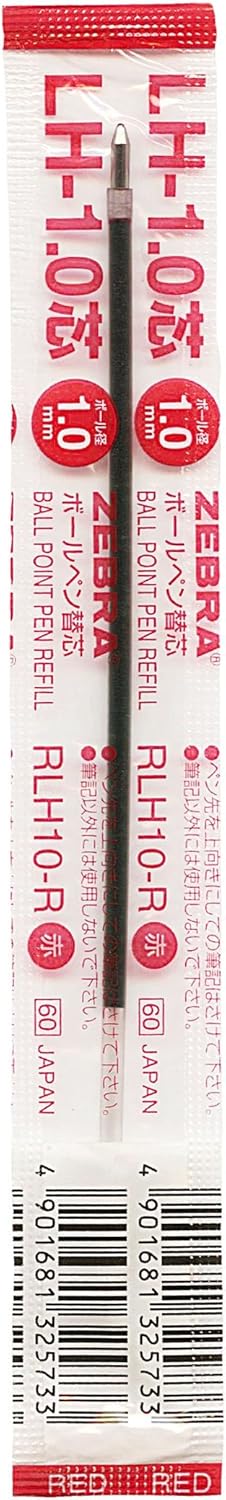 ZEBRA LH-1.0 Ballpoint Pen Refill - 1.0 mm - Red