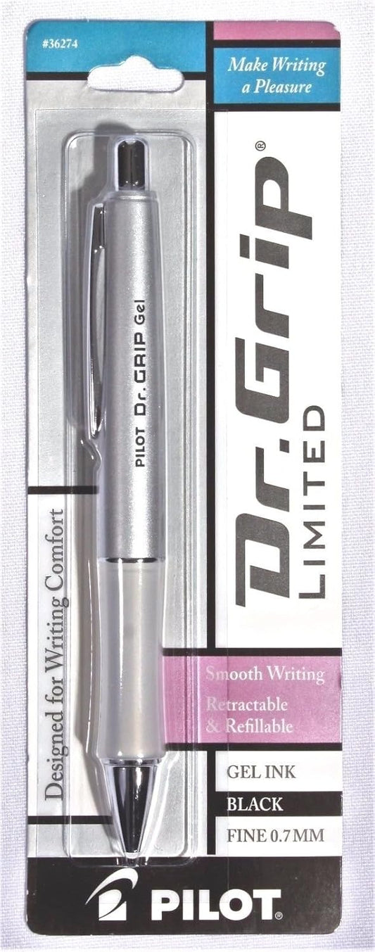Wholesale CASE of 20 - PILOT Dr. Grip Retractable Gel Rollerball Pens-Pen, Gel, Retractable, Black Ink/PLATINUM Barrel
