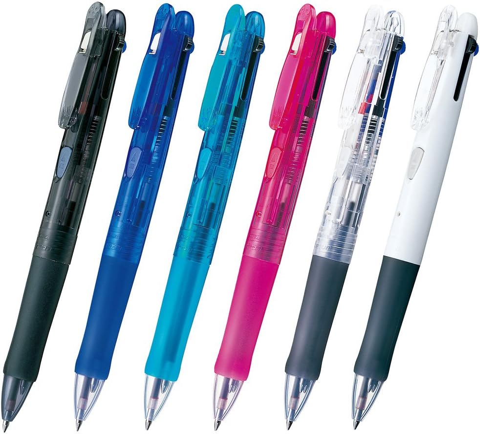 ZEBRA B-B3A3-C Clip-on G3C 3-Color Ballpoint Pen, Transparent, 10 Pieces