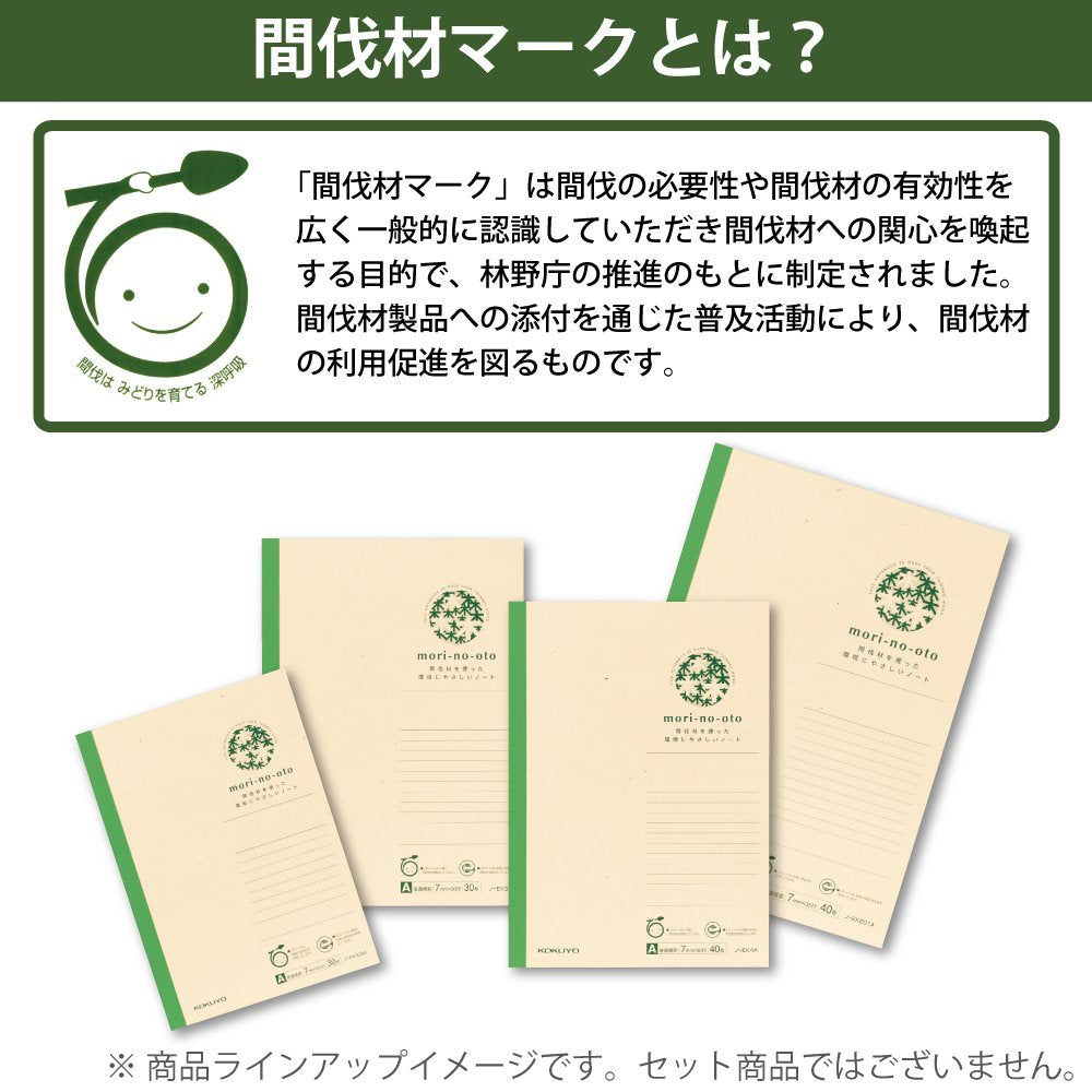 Kokuyo Thinning Material Notebook Mori ??? No ??? Oto A4 40 Sheets College Ruled Rhino ??? ek201 a