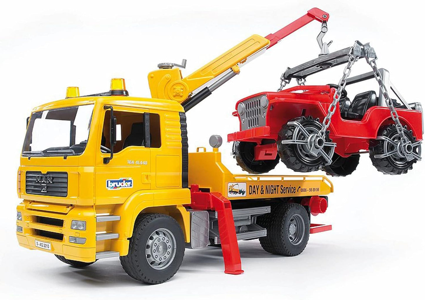 Bruder 02750 Man TGA Tow Truck with Cross Country Vehicle
