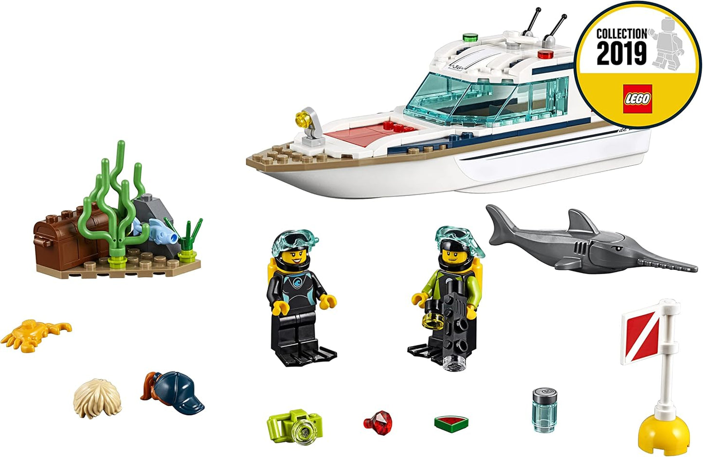 City Great Vehicles Diving Yacht Toy Boat, Building Sets for Kids