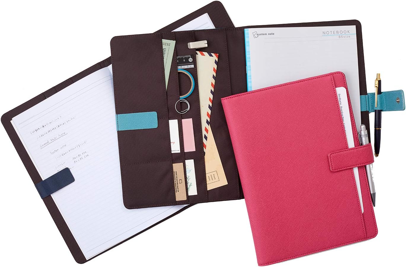 Raymei Fujii CN229A Notebook Cover, A5, Multi-Cover Notebook with Belt, Blue