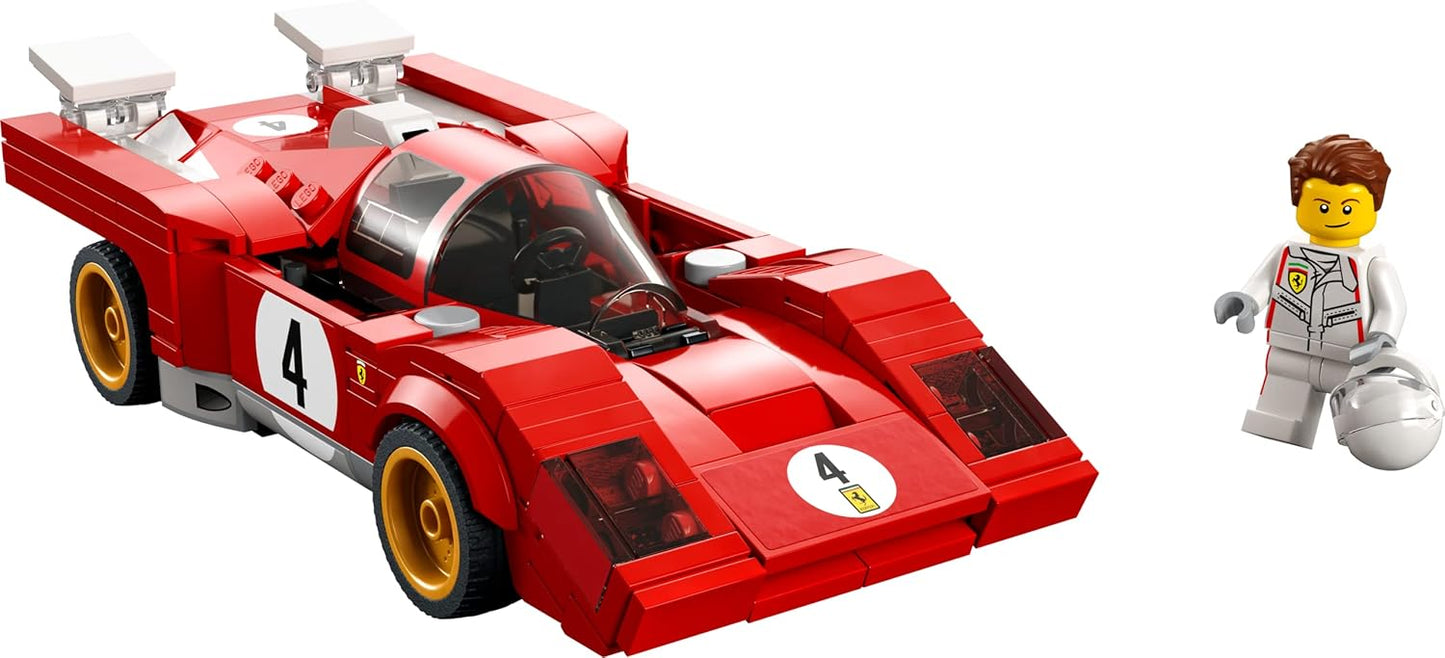 LEGO Speed Champions 1970 Ferrari 512 M 76906 Building Set - Sports Red Race Car Toy, Collectible Model Building Set with Racing Driver Minifigure, Gift for Grandchildren, Boys, Girls and Kids Ages 8+