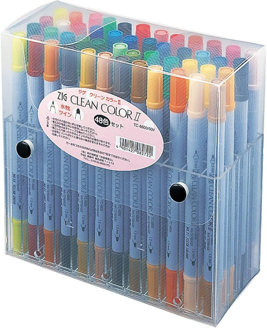 Kuretake Zig Twin Tip Marker Clean Color II, 60 Color Set (TC-6600/60V)