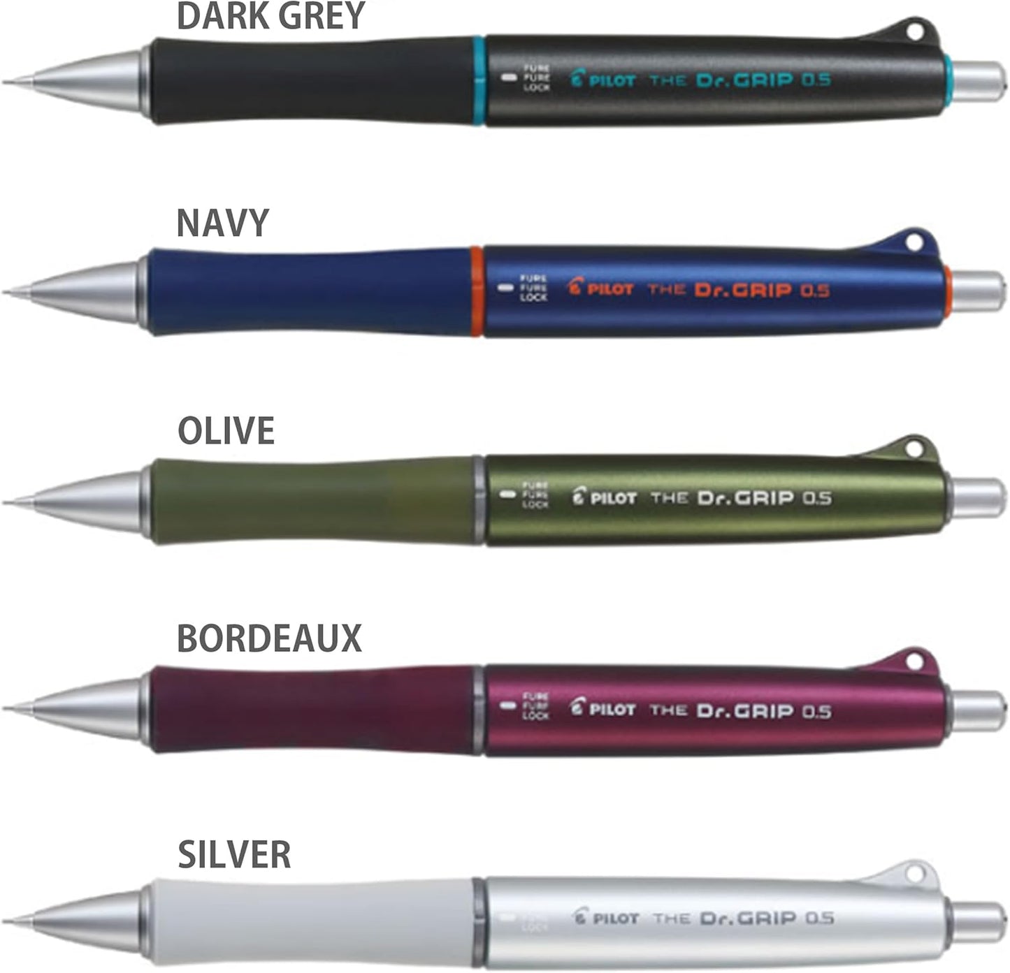 PILOT The Doctor Grip Mechanical Pencil, 0.5mm, HTDG-90R-DGY Dark Gray