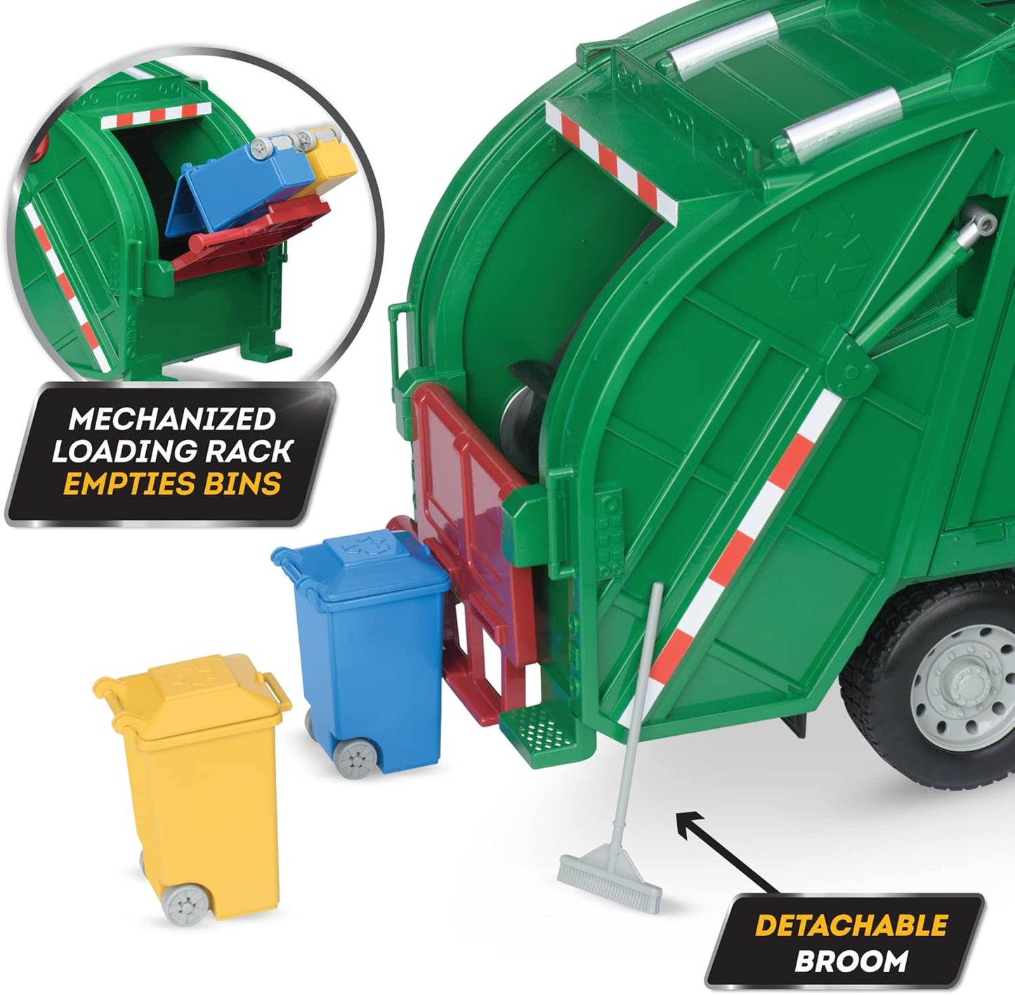 Driven by Battat ??? Large Toy Recycling Truck For Kids ??? Toy City Vehicle ??? Lights & Sounds Toy Truck ??? Movable Parts ??? 3 Years + ??? Standard Green Recycling Truck