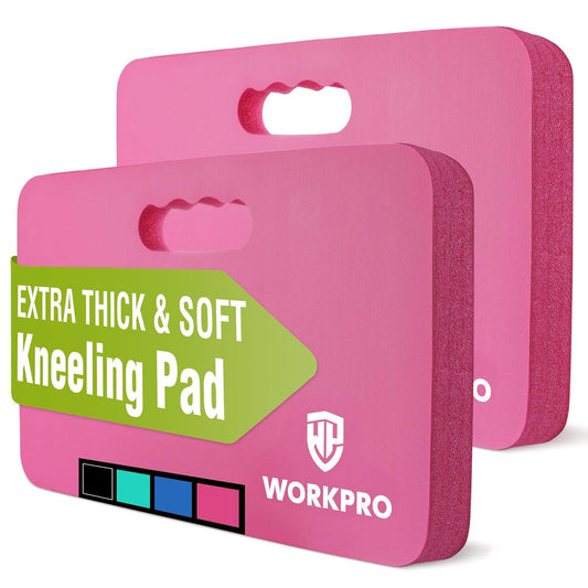 WORKPRO Extra Thick Kneeling Pad, 2-Pack, Soft Foam Cushioning for Knee, Large Foam Kneeler Mat for Gardening, Bathing Baby, Workout Supplies, 17.5 x 11 x 1.5 in, Pink