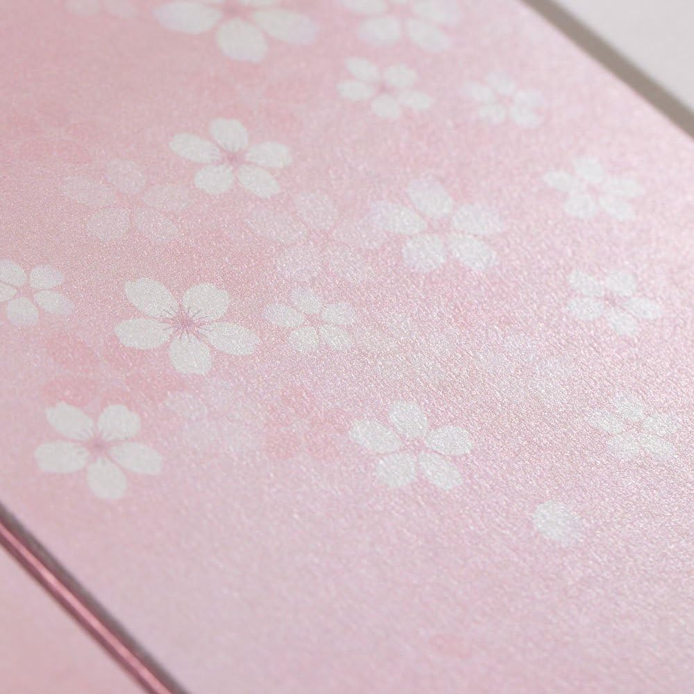 Midori 33146006 Colored Paper, Colored Paper, Double Opening, Ribbon, Cherry Blossom Pattern