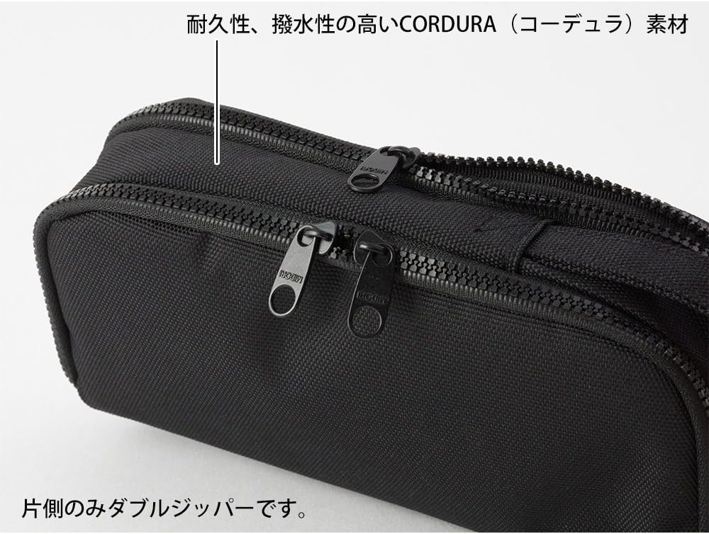 Midori 41784006 Pen Case, 2-Way Pouch, Pen Pouch, Cordura, Black